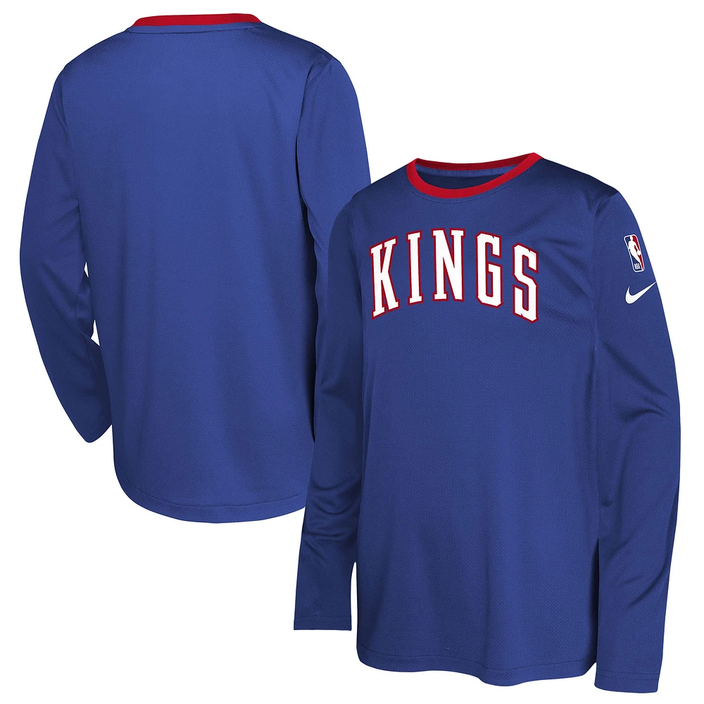 T-shirt de tir à manches longues Nike bleu Sacramento Kings 2024/25 City Edition pour jeunes