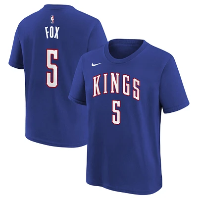 T-shirt Nike De'Aaron Fox bleu Sacramento Kings 2024/25 City Edition avec nom et numéro pour jeune