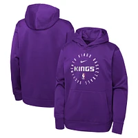 Youth Nike Purple Sacramento Kings Performance Practice Spotlight Pullover Hoodie