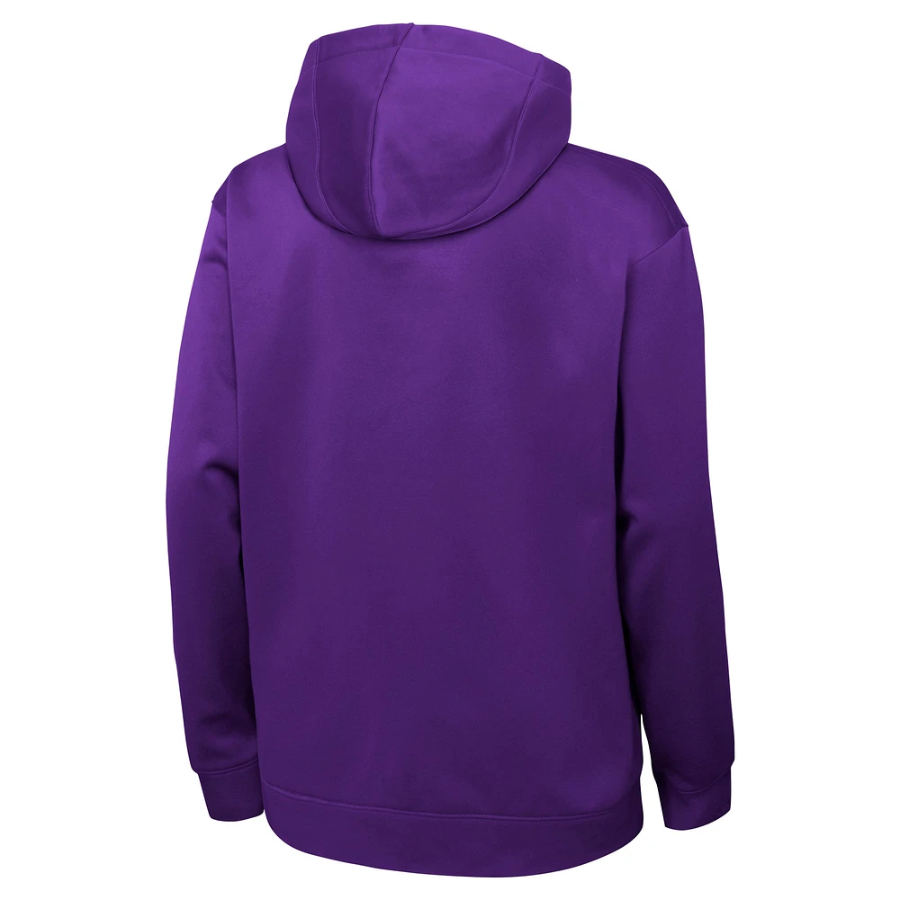 Youth Nike Purple Sacramento Kings Performance Practice Spotlight Pullover Hoodie