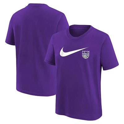 T-shirt Nike violet pour enfant des Sacramento Kings Swoosh