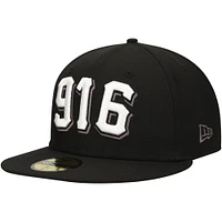 Casquette ajustée 59FIFTY New Era pour hommes des Sacramento River Cats Authentic Collection noires