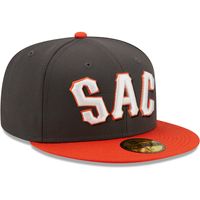 Men's New Era Charcoal Sacramento River Cats Authentic Collection 59FIFTY Fitted Hat