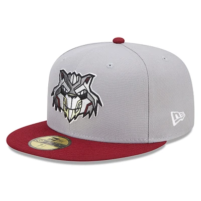 Casquette ajustée 59FIFTY Marvel x Minor League des Sacramento River Cats New Era pour homme, gris/rouge