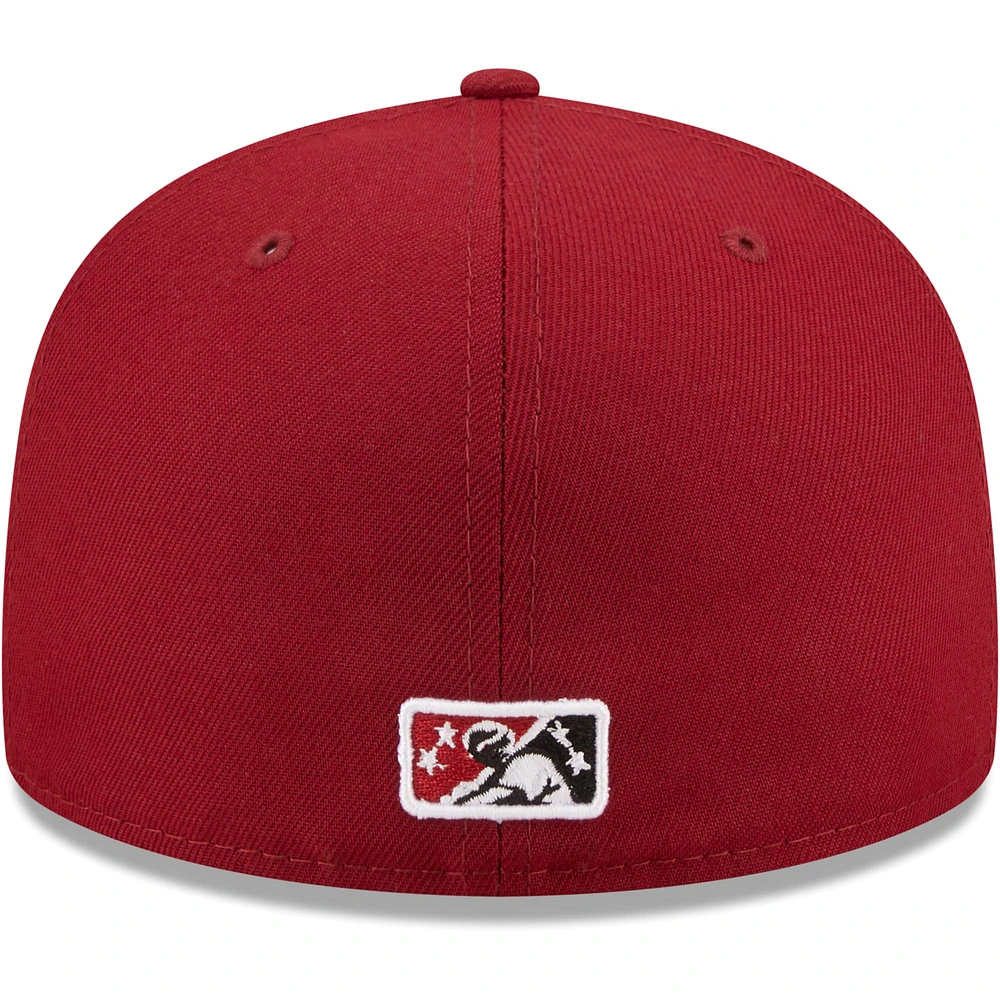 Men's New Era Red Sacramento River Cats Authentic Collection 59FIFTY Fitted Hat