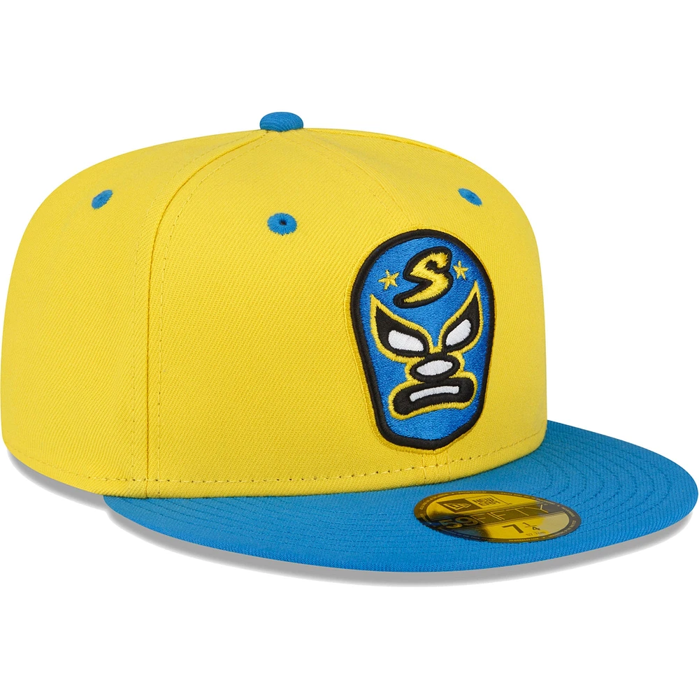 Men's New Era Yellow Sacramento River Cats Copa De La Diversion 59FIFTY Fitted Hat