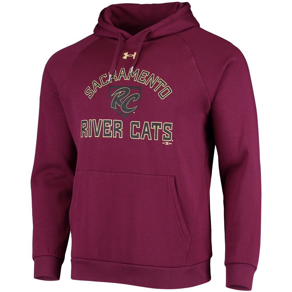 Men's Under Armour Maroon Sacramento River Cats All Day Raglan Fleece Pullover Hoodie