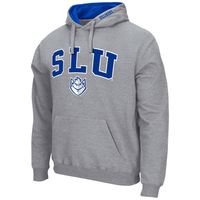 Men's Colosseum Heathered Gray Saint Louis Billikens Arch and Logo Pullover Hoodie