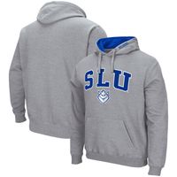 Men's Colosseum Heathered Gray Saint Louis Billikens Arch and Logo Pullover Hoodie