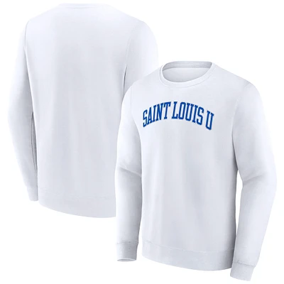 Men's Fanatics White Saint Louis Billikens Short Name Pullover Sweatshirt