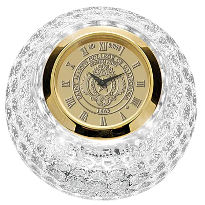 Saint Mary's Gaels Crystal Golf Ball Clock - Gold