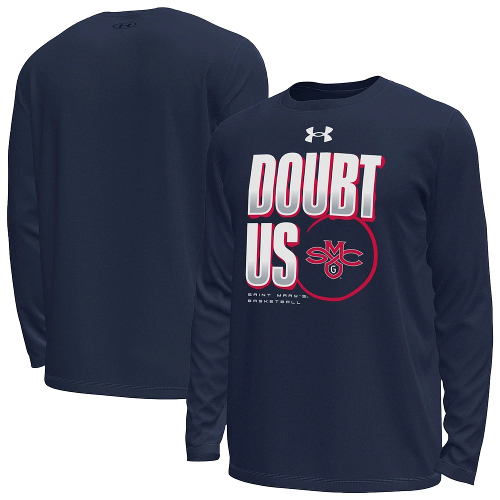 Men's Under Armour Navy Saint Mary's Gaels March Madness Unity Long Sleeve T-Shirt