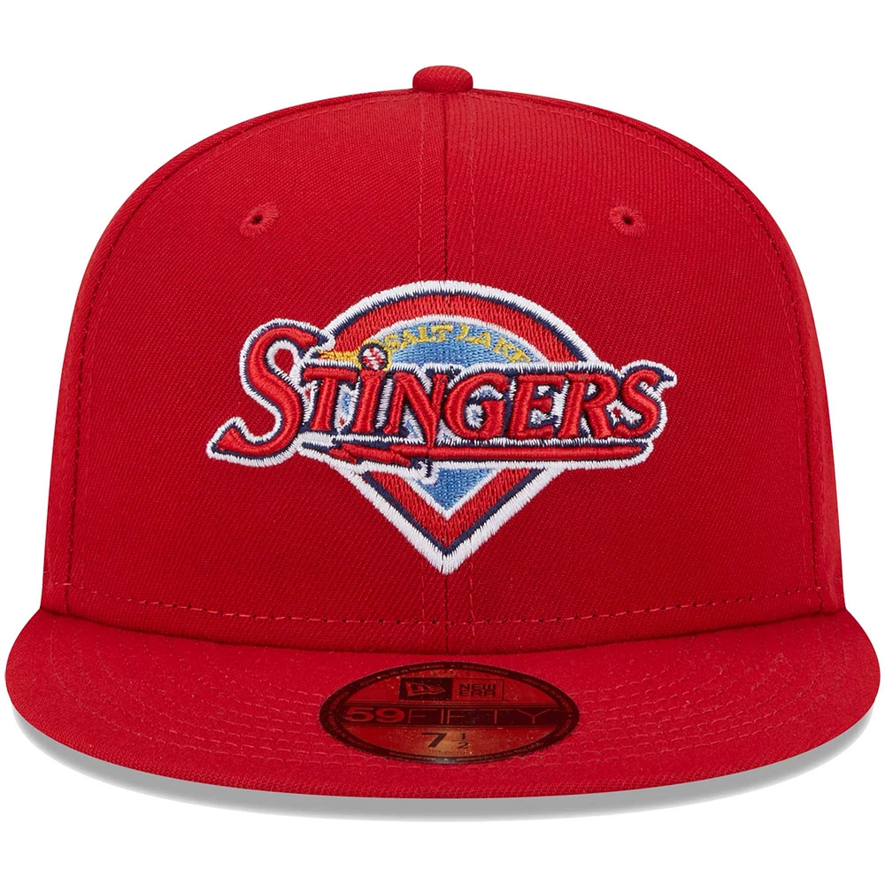 Men's New Era Red Salt Lake Bees Theme Nights Stingers  59FIFTY Fitted Hat