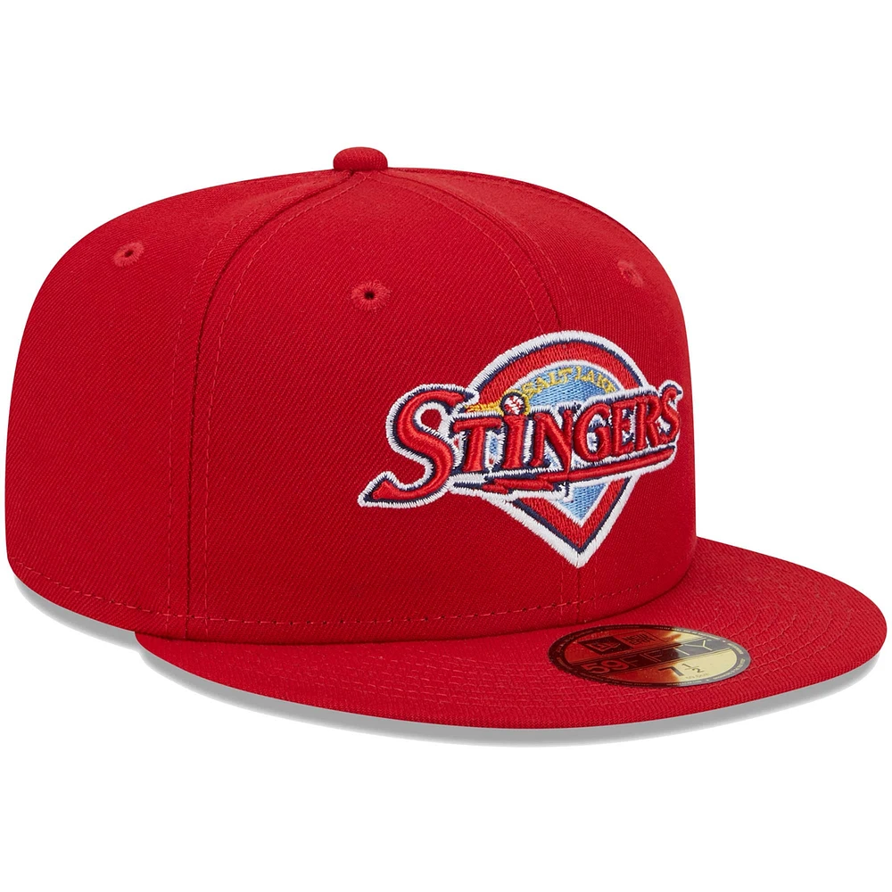 Men's New Era Red Salt Lake Bees Theme Nights Stingers  59FIFTY Fitted Hat