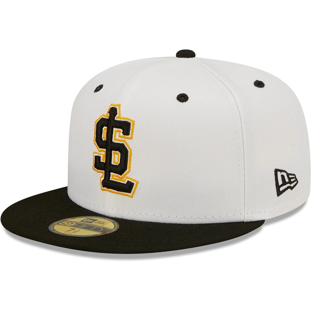 Casquette ajustée New Era Salt Lake Bees pour homme avec logo alternatif Authentic Collection 59FIFTY blanche