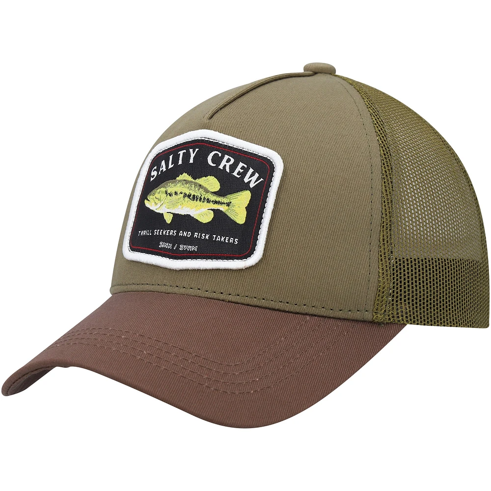 Casquette ajustable Olive Salty Crew Bigmouth Trucker pour hommes