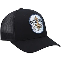 Men's Salty Crew Black Colossal Retro Trucker Snapback Hat