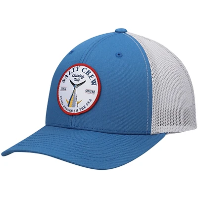 Men's Salty Crew Blue/Gray Bottom Dweller Retro Trucker Snapback Hat