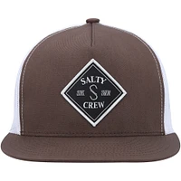 Casquette Snapback Salty Crew marron/blanc Tippet Trucker pour hommes