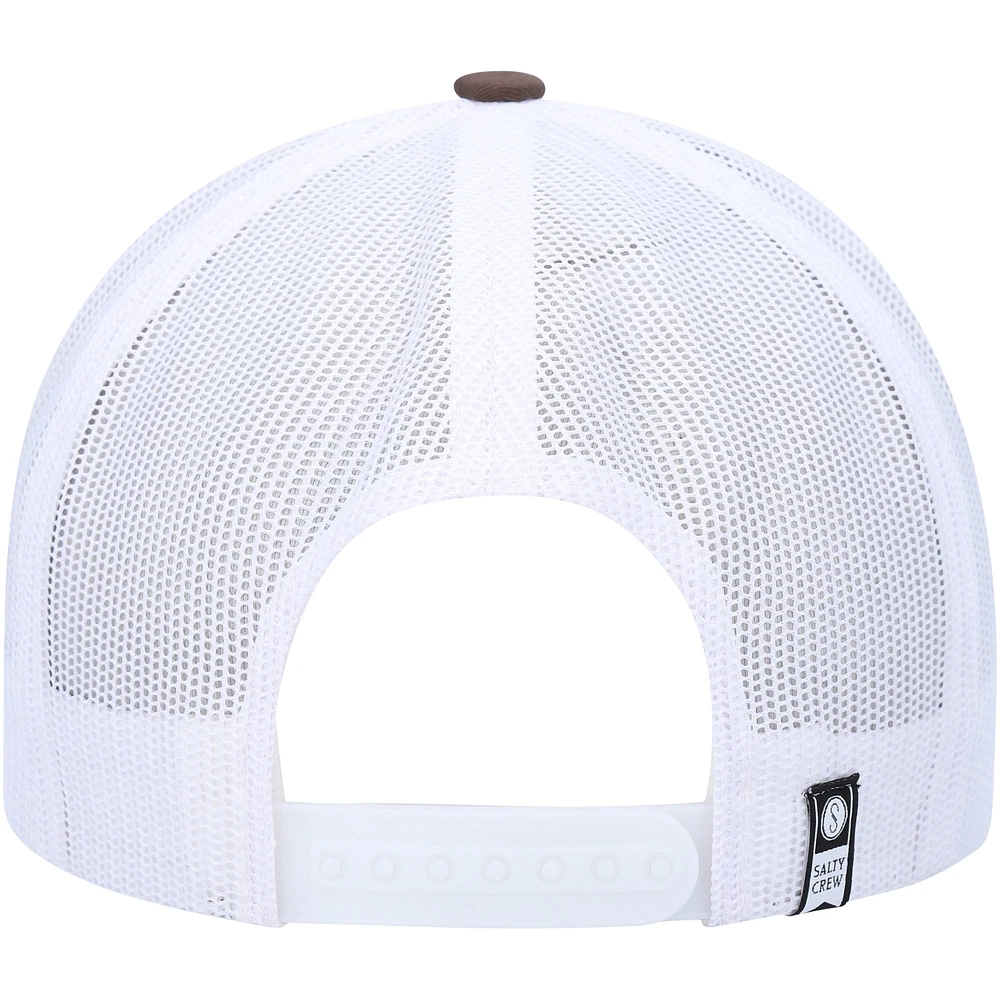 Casquette Snapback Salty Crew marron/blanc Tippet Trucker pour hommes