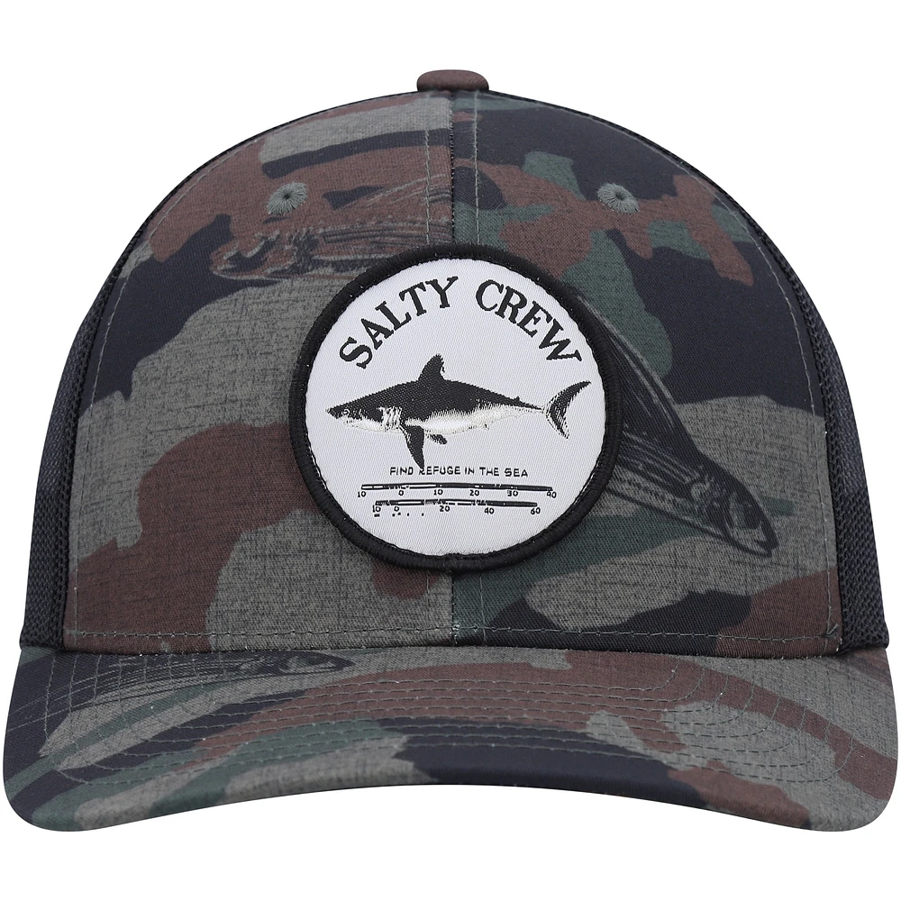 Men's Salty Crew Camo/Black Bruce Retro Trucker Snapback Hat