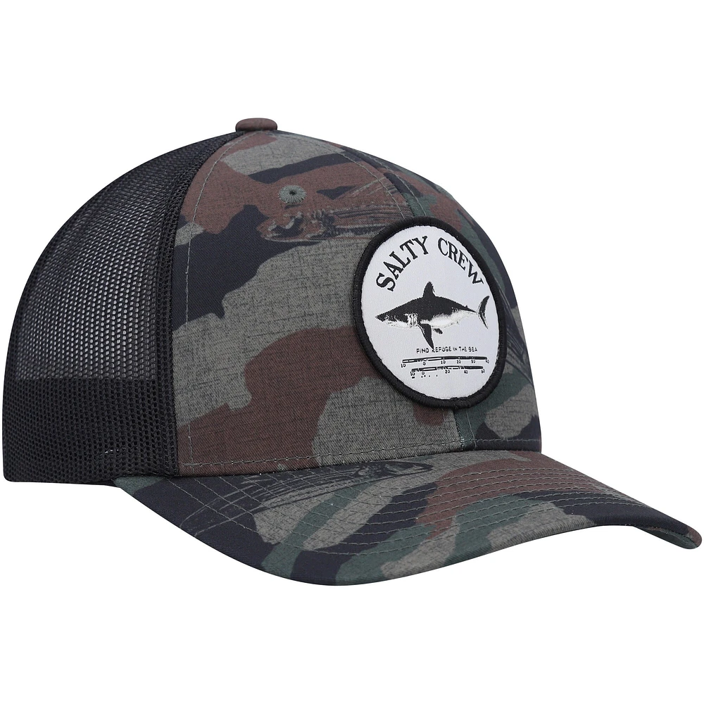 Men's Salty Crew Camo/Black Bruce Retro Trucker Snapback Hat