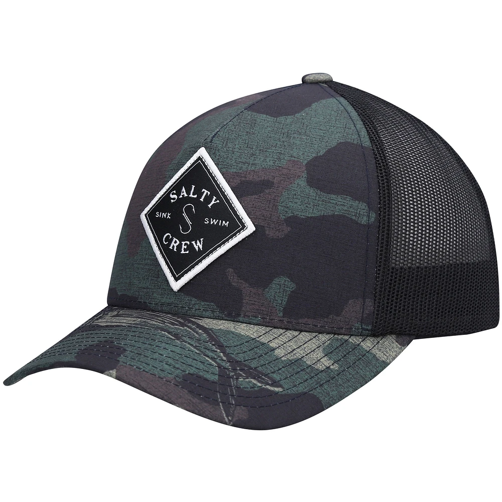 Men's Salty Crew Camo/Black Sealine Retro Trucker Snapback Hat