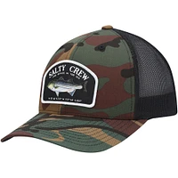 Men's Salty Crew Camo/Black Striper Retro Trucker Snapback Hat