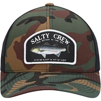 Men's Salty Crew Camo/Black Striper Retro Trucker Snapback Hat