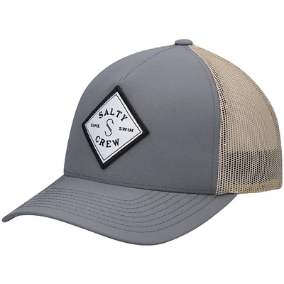 Men's Salty Crew Charcoal/Tan Sealine Retro Trucker Snapback Hat