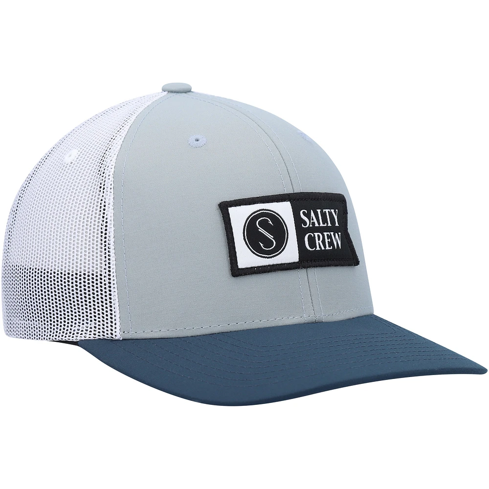 Casquette Snapback Trucker Rétro Salty Crew Gris/Bleu Pinnacle 2 pour hommes