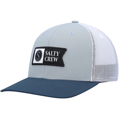 Men's Salty Crew  Gray/Blue Pinnacle 2 Retro Trucker Snapback Hat