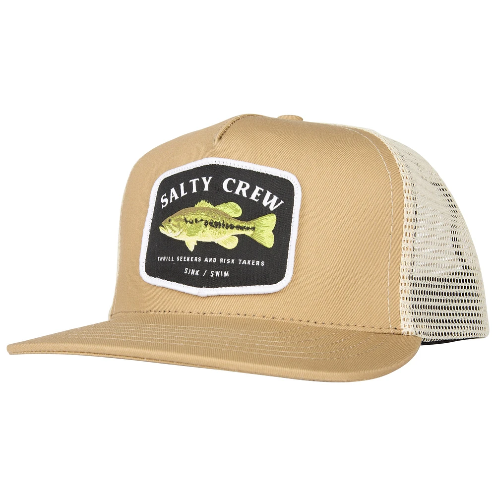 Men's Salty Crew Khaki Bigmouth Trucker Snapback Hat