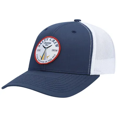 Men's Salty Crew Navy/White Bottom Dweller Retro Trucker Snapback Hat