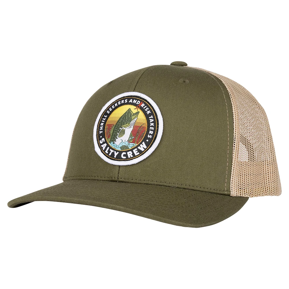 Casquette ajustable de camionneur rétro Salty Crew Olive Toads pour hommes