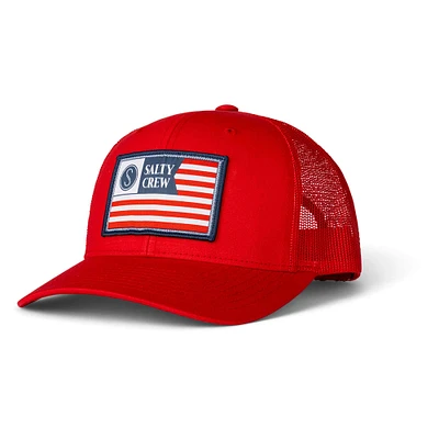 Men's Salty Crew Red Freedom Flag Retro Trucker Adjustable Hat