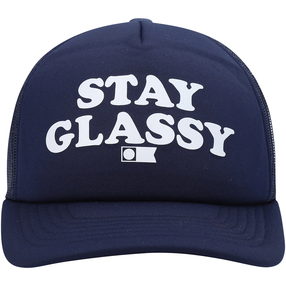 Women's Salty Crew Navy Stay Glassy Foam Trucker Snapback Hat