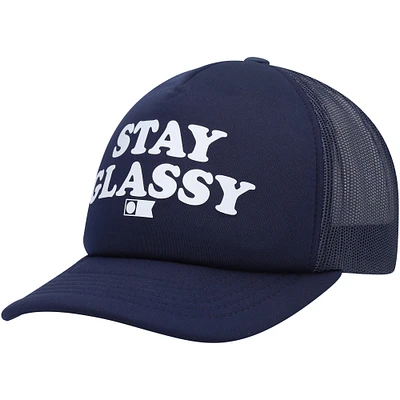 Women's Salty Crew Navy Stay Glassy Foam Trucker Snapback Hat