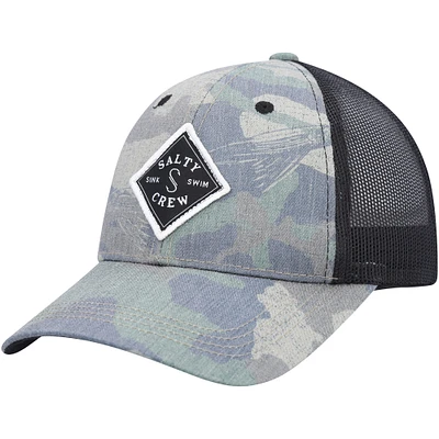 Youth Salty Crew  Camo/Black Sealine Retro Trucker Snapback Hat