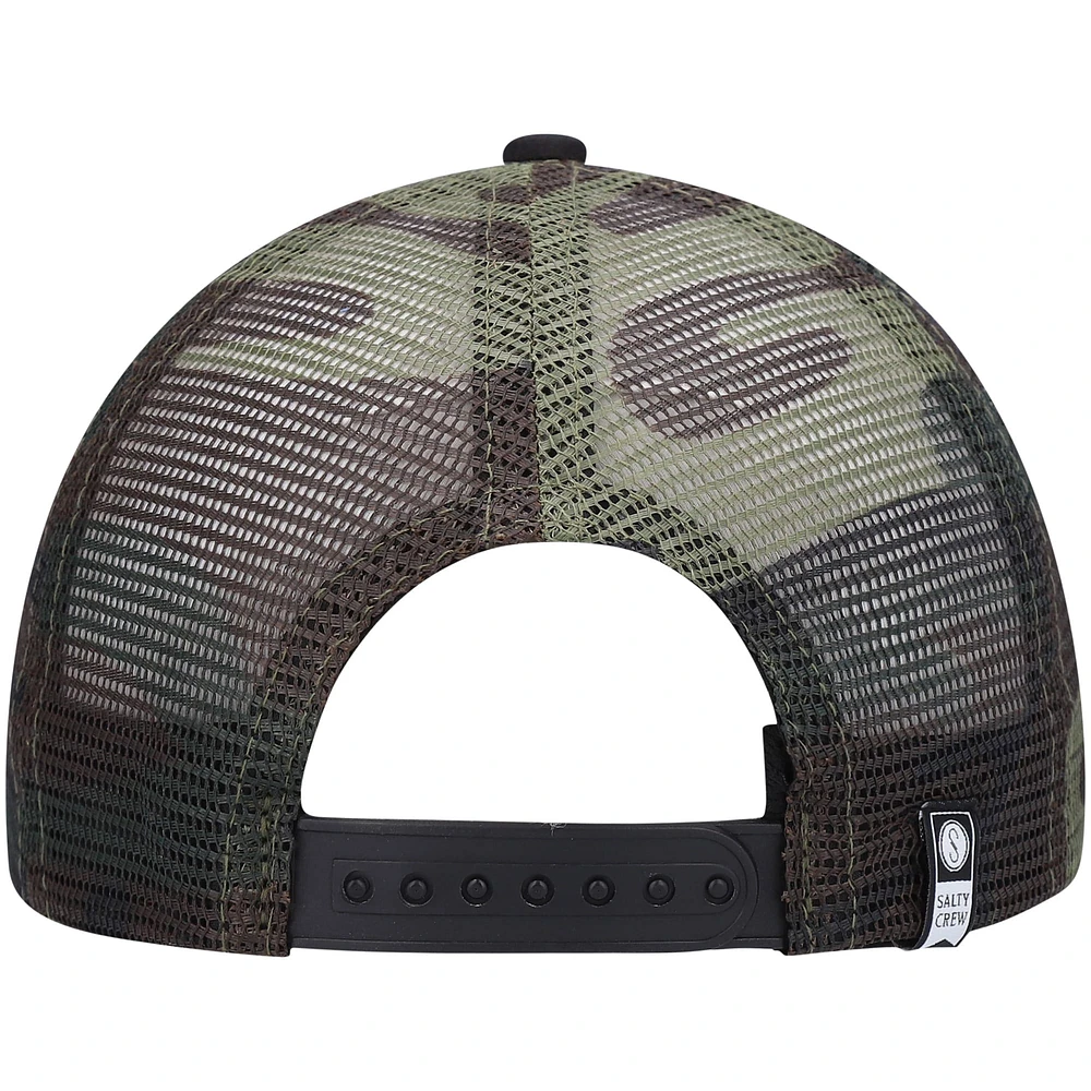 Youth Salty Crew Camo Pinnacle Retro Trucker Snapback Hat