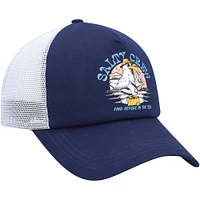 Youth Salty Crew Navy/White Gone Fishing Foamy Trucker Snapback Hat