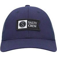 Youth Salty Crew Navy Pinnacle Retro Trucker Snapback Hat