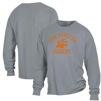 Sam Houston State Bearkats ComfortWash Arch Logo Garment Dyed Long Sleeve T-Shirt - Gray