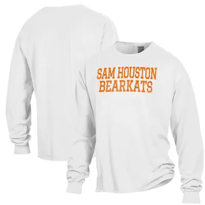 Sam Houston State Bearkats ComfortWash Stack Garment Dyed Long Sleeve T-Shirt - White