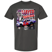 Men's JR Motorsports Official Team Apparel Charcoal Sam Mayer 2024 Hy-vee Perks 250 Race Winner T-Shirt