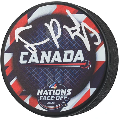 Rondelle de hockey autographiée par Sam Reinhart des Panthers de la Floride pour la mise au jeu du Tournoi des 4 Nations de l'équipe canadienne