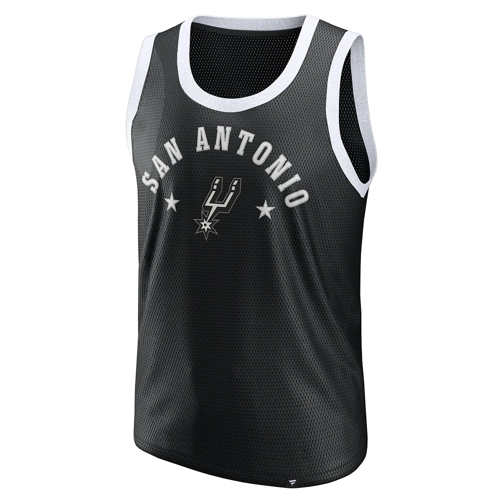 Débardeur en maille noir San Antonio Spurs Fanatics pour homme