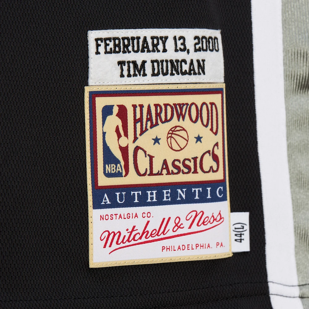 Maillot authentique noir Tim Duncan de Mitchell & Ness pour homme San Antonio Spurs 2000 NBA All-Star Game