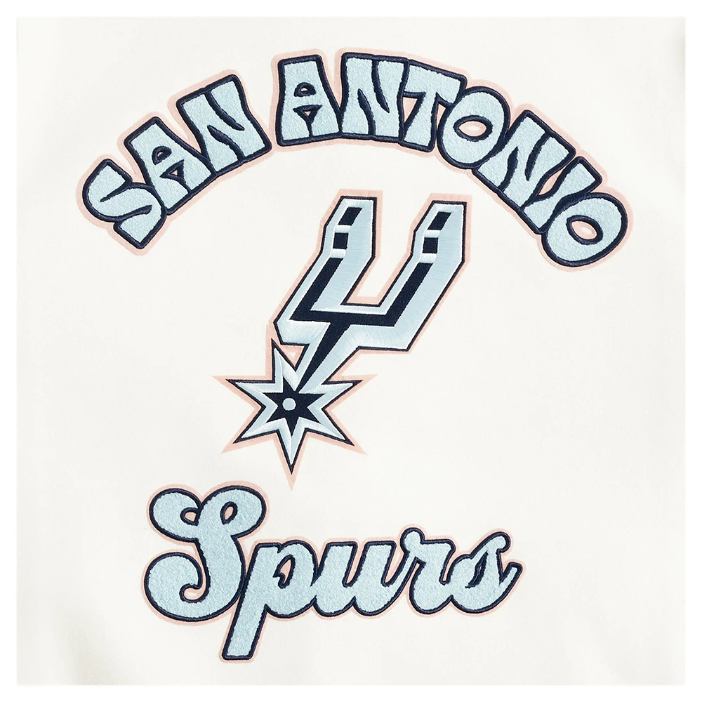 Veste universitaire en laine à fermeture éclair intégrale Pro Standard Cream San Antonio Spurs 2024/25 City Edition pour homme