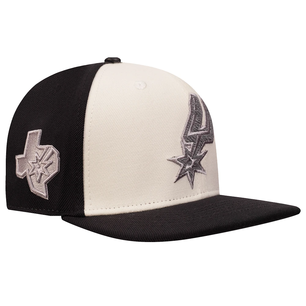 Men's Pro Standard  Cream San Antonio Spurs French Terry Snapback Hat